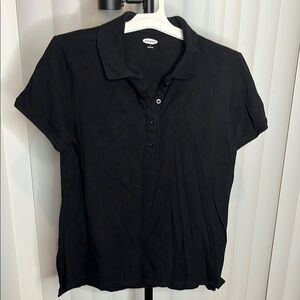 Old Navy Black Fitted Short Sleeve Polo
